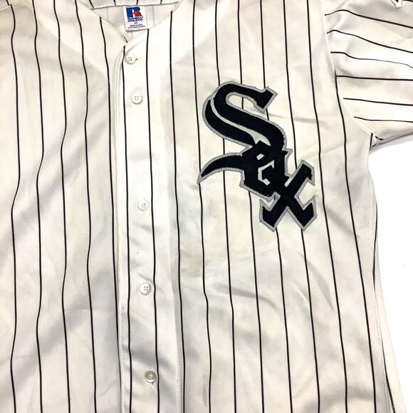 Vtg Russell Diamond Collection Pinstripe Chicago White Sox Jersey Mens 44 L USA - Picture 4 of 8